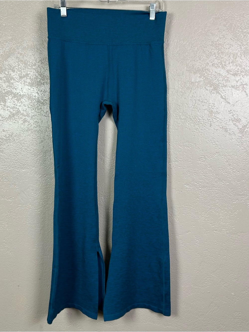 Joy Lab Pants Womens XL Blue Green Flare Slit Ribbed Legging Yoga High Rise